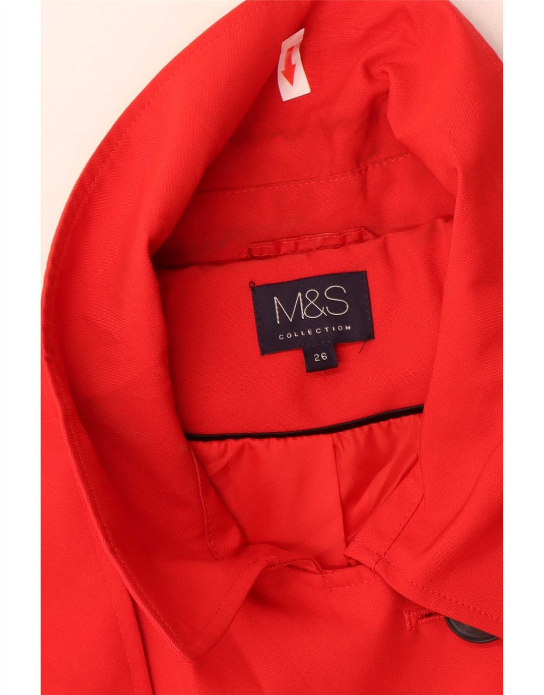 Casaco impermeável feminino Marks & Spencer Reino Unido 26 5XL poliéster vermelho