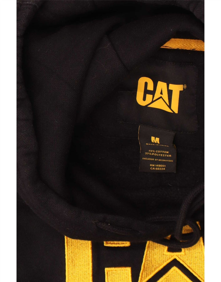 Jumper com capuz gráfico masculino Caterpillar médio algodão preto