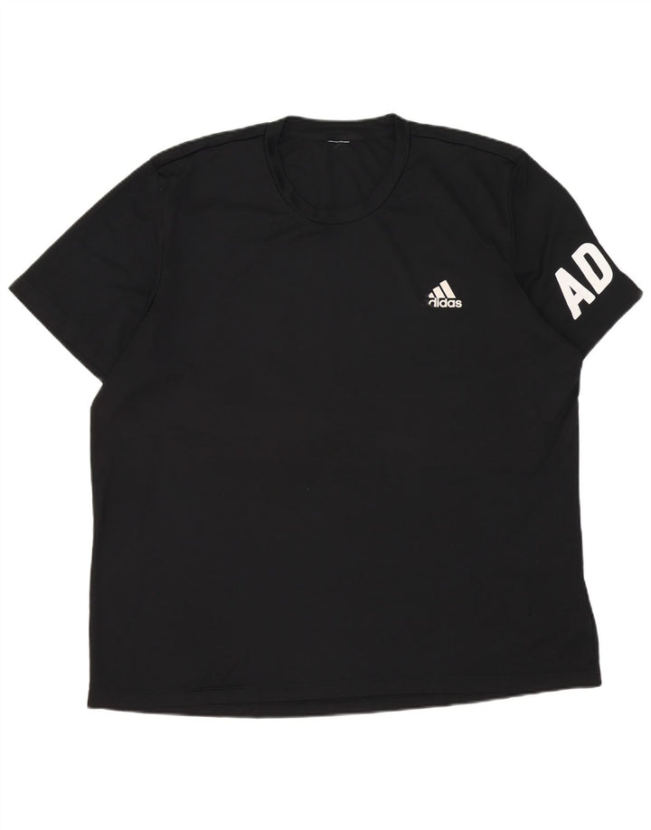 Camiseta gráfica masculina Adidas Top 2XL poliéster preto