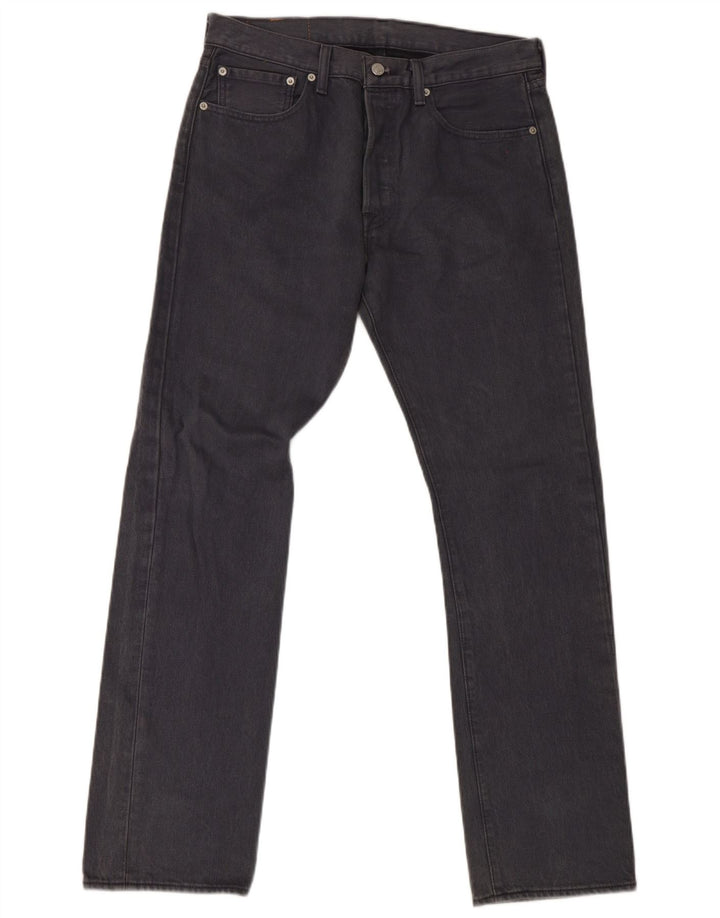 Calça jeans masculina Levi's 501 Straight W32 L32 cinza algodão