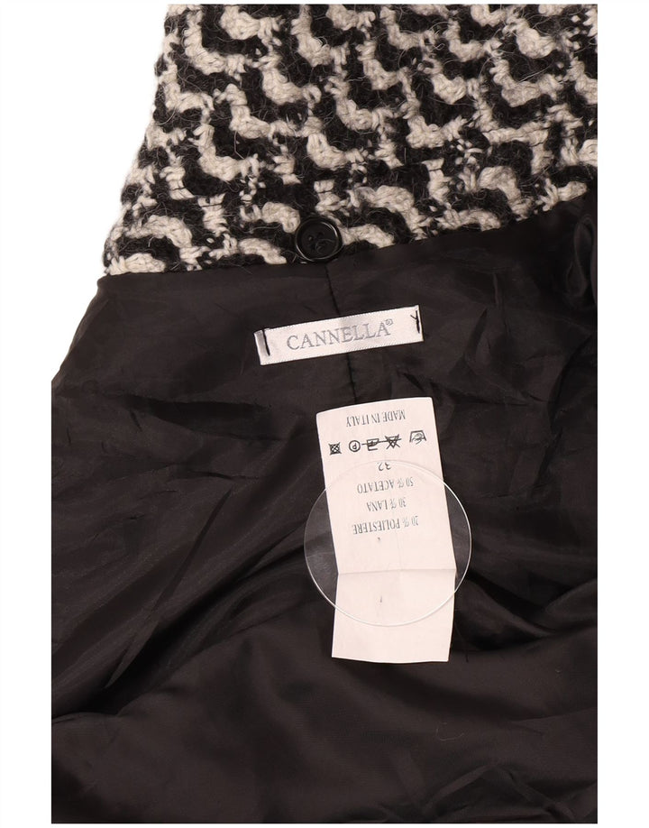 Sobretudo feminino vintage IT 50 XL acetato geométrico preto