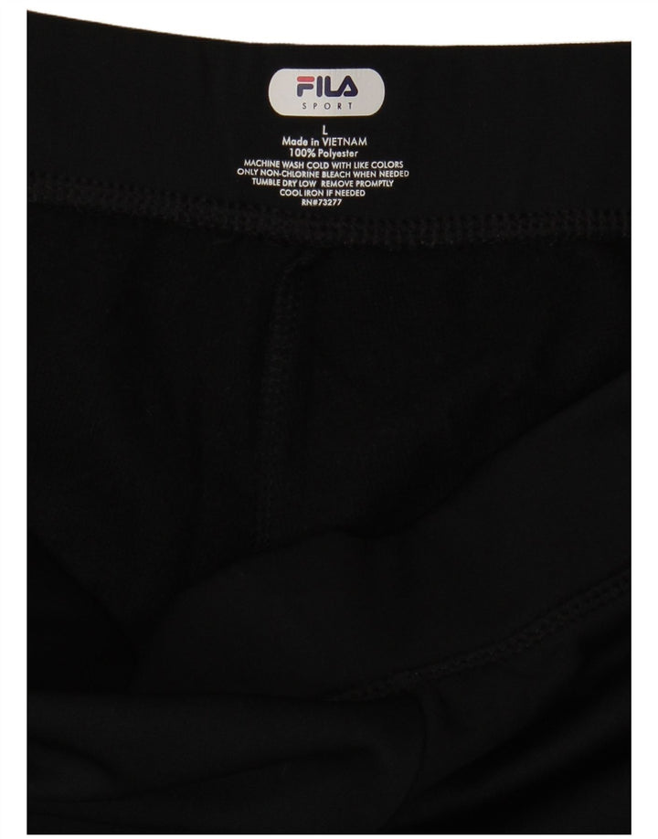 Calça de treino feminina Fila UK 16 grande poliéster preto