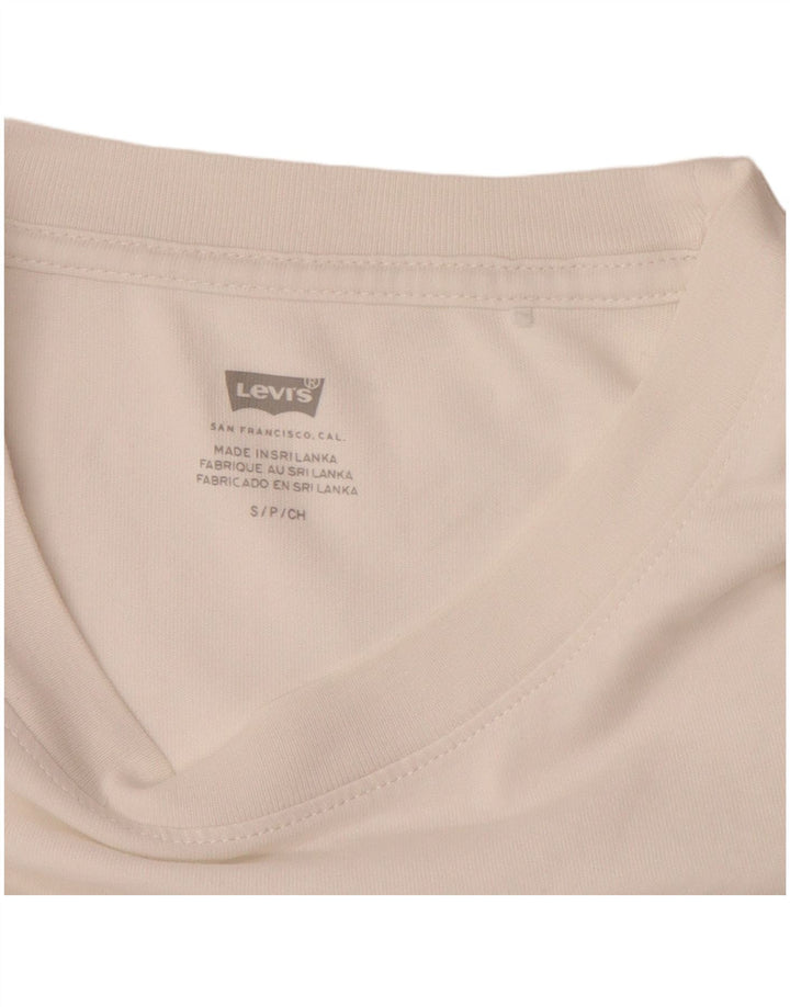 Camiseta feminina superdimensionada LEVI'S UK 10 algodão branco pequeno