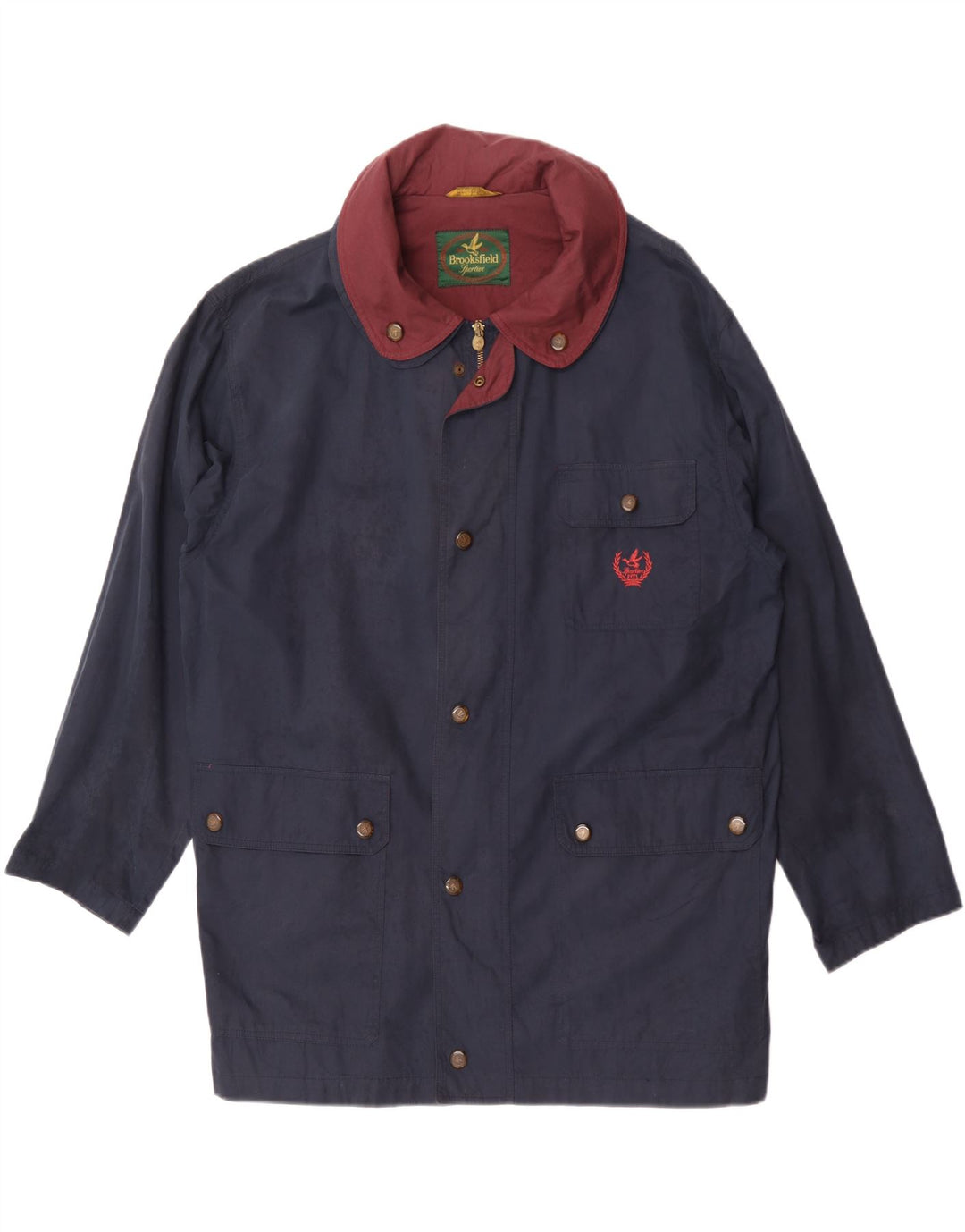 Jaqueta utilitária masculina com capuz Brooksfield IT 50 grande algodão azul marinho