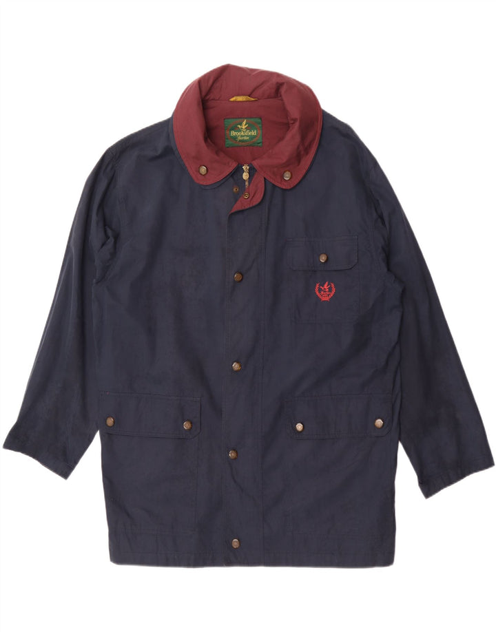 Jaqueta utilitária masculina com capuz Brooksfield IT 50 grande algodão azul marinho