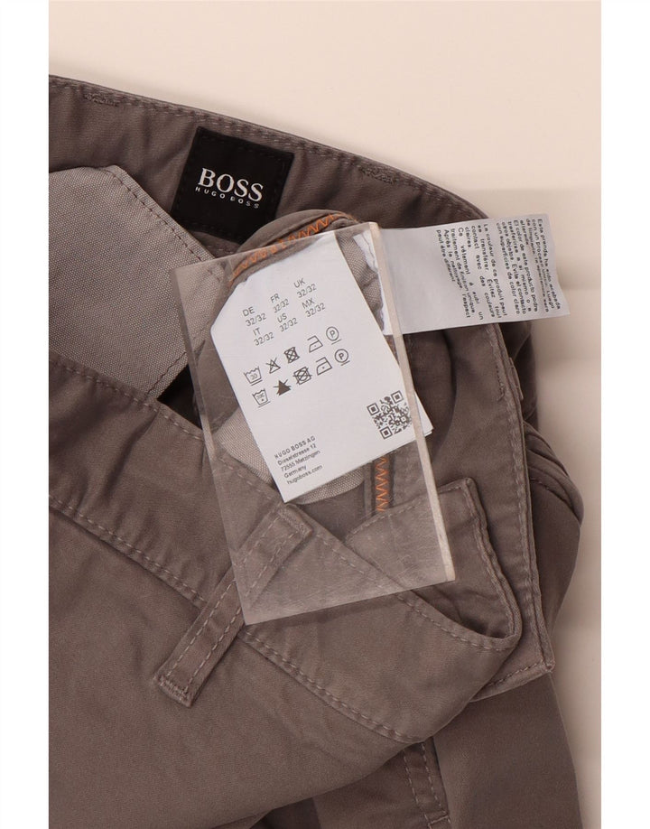 HUGO BOSS Mens Slim Chino Trousers W32 L32 Grey Cotton Vintage Hugo Boss and Second-Hand Hugo Boss from Messina Hembry 