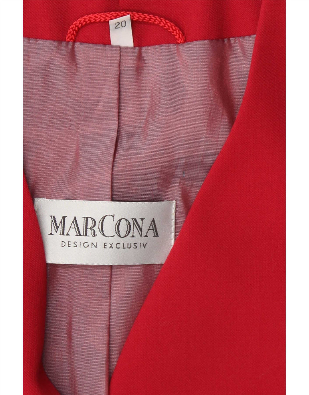 Jaqueta blazer feminina Marcona manga 3/4 com 4 botões Reino Unido 20 2XL poliéster vermelho