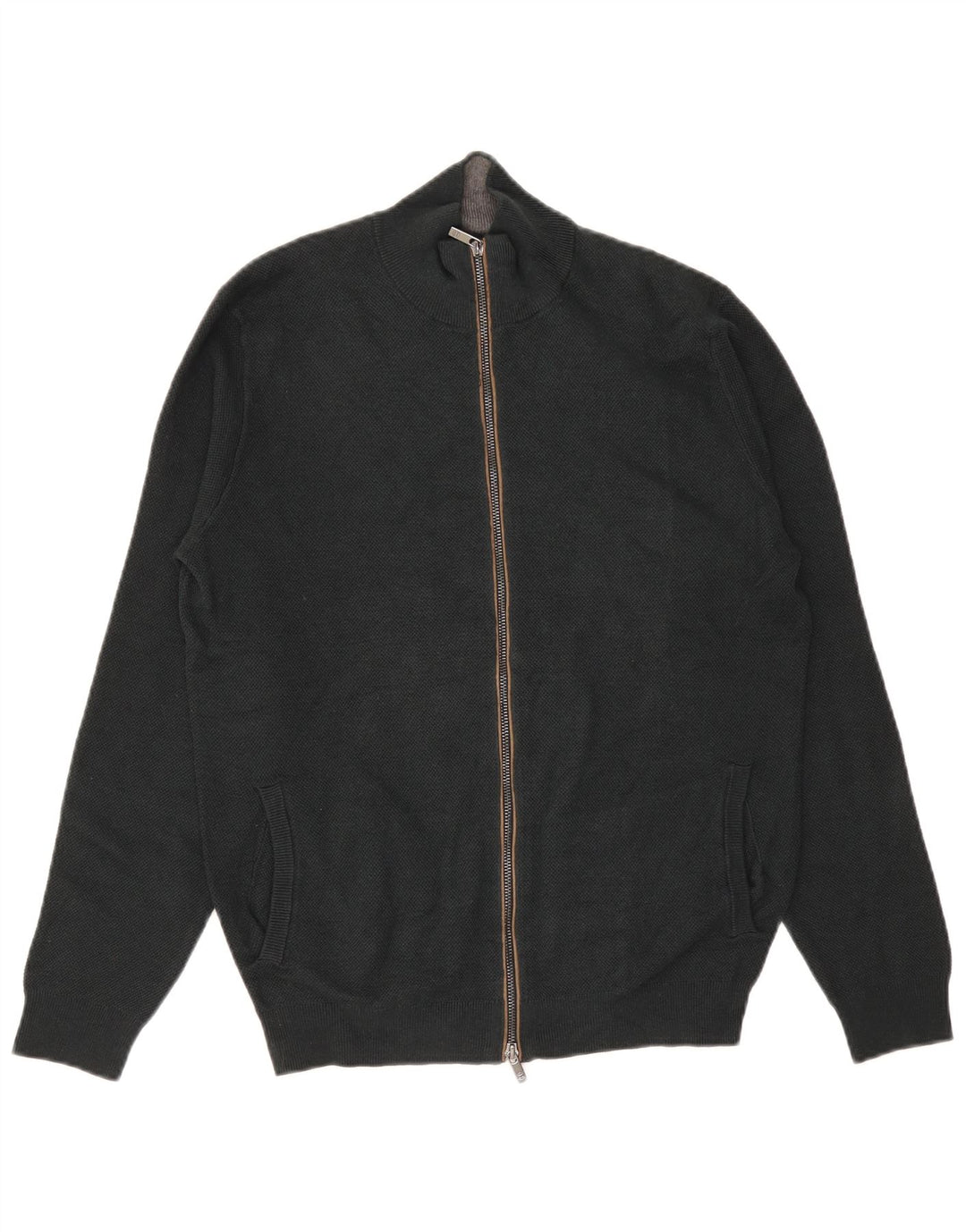 Suéter cardigã masculino Massimo Dutti algodão verde médio