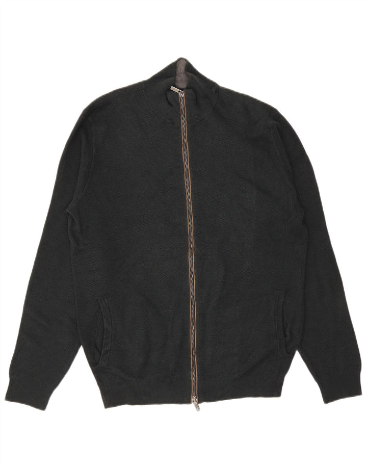Suéter cardigã masculino Massimo Dutti algodão verde médio