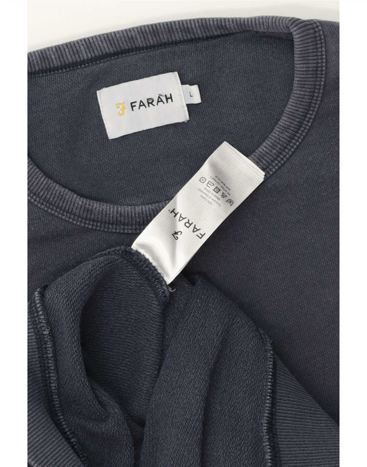 Farah moletom masculino jumper grande algodão azul marinho