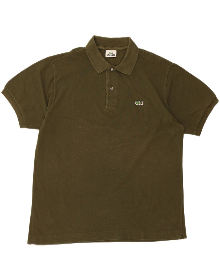 Camisa polo masculina LACOSTE tamanho 5 grande algodão cáqui