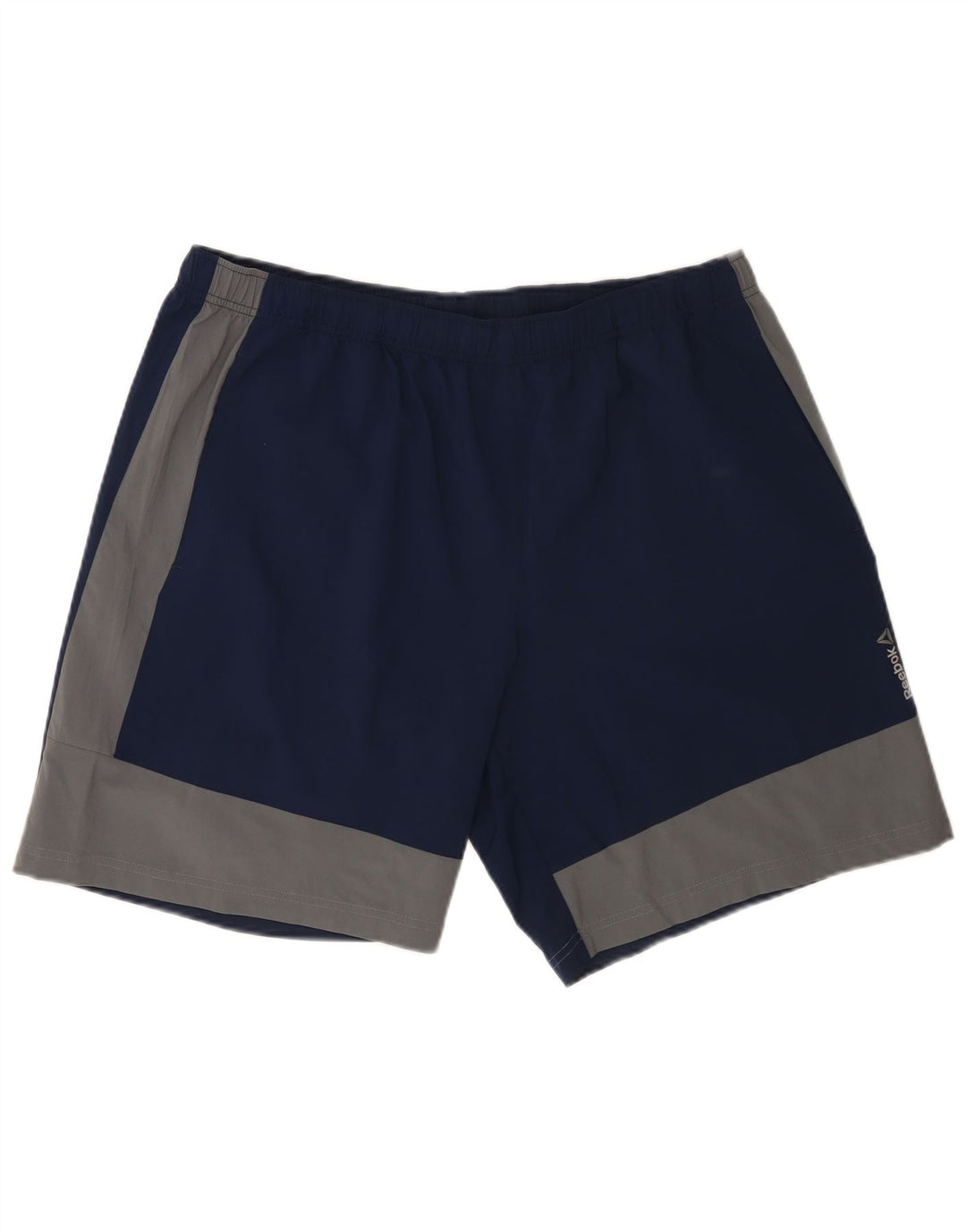 Shorts esportivos masculinos Reebok XL azul marinho colorblock poliéster