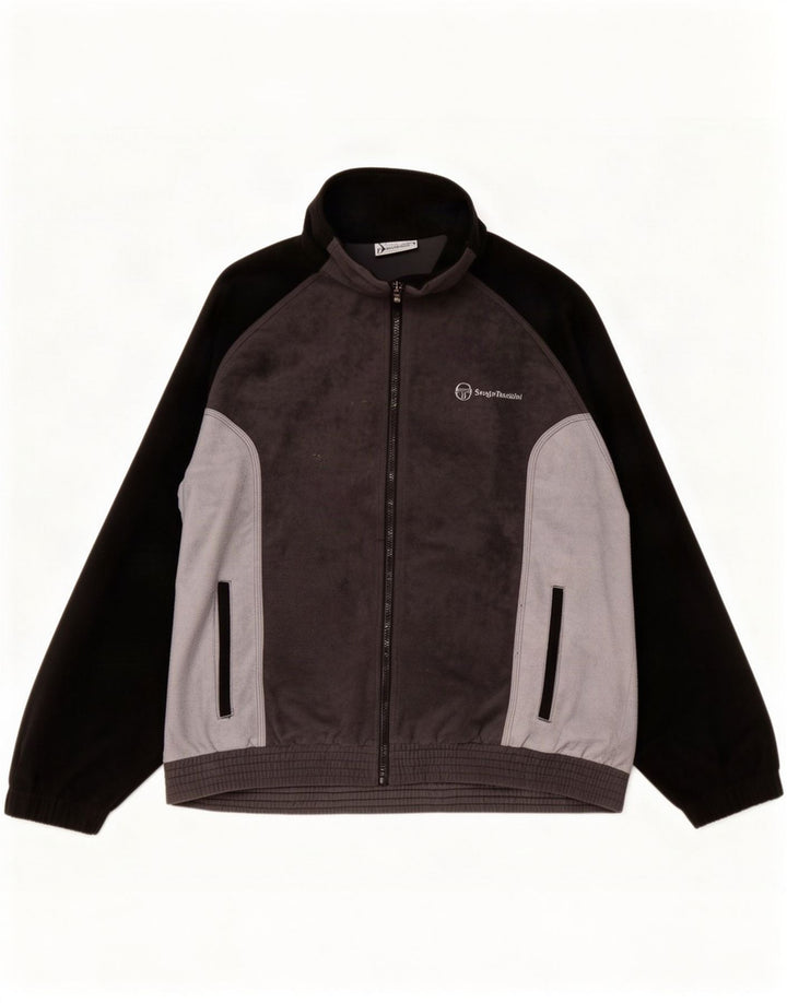 Sergio Tacchini Jaqueta masculina de agasalho IT 52 grande bloco cinza