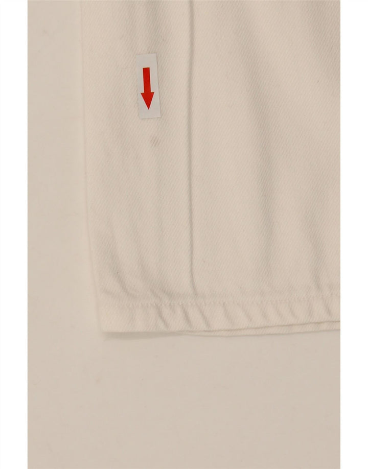 LEE Womens Stella Wide Leg Jeans W27 L27 Algodão Branco