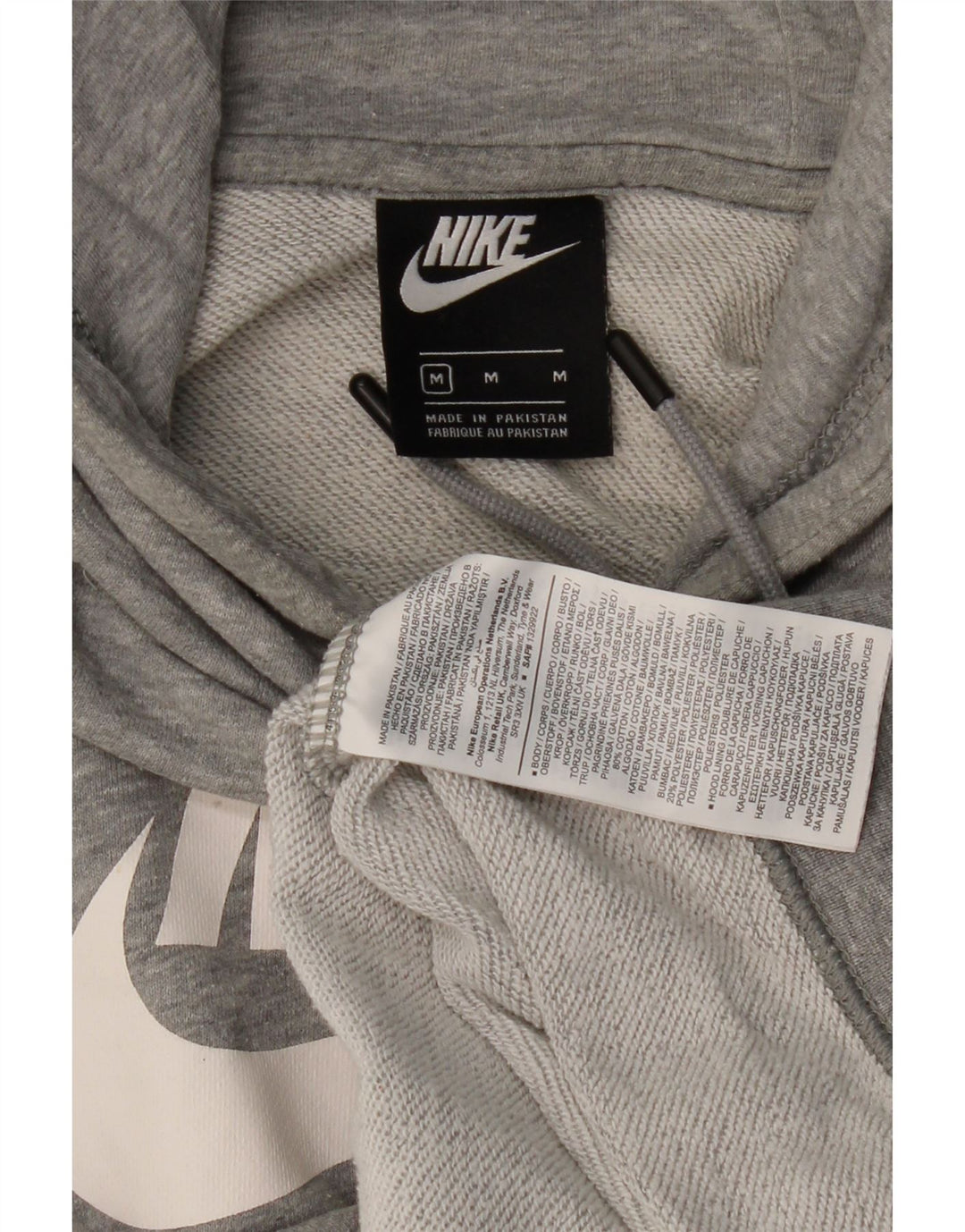 NIKE Mens Graphic Hoodie Jumper Médio Cinza Algodão Flecked