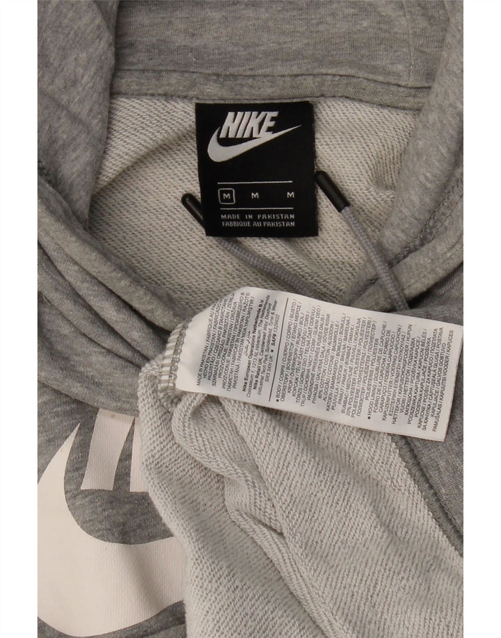 NIKE Mens Graphic Hoodie Jumper Médio Cinza Algodão Flecked