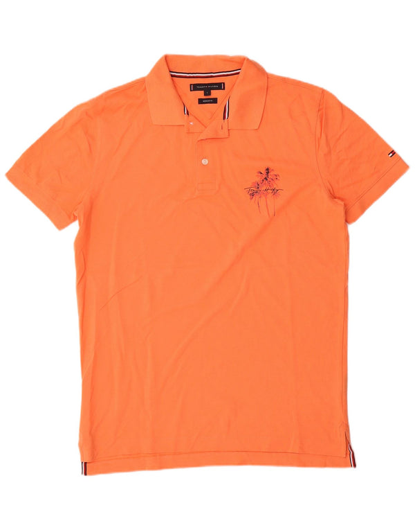 Camisa polo masculina Tommy Hilfiger Regular Fit pequena laranja