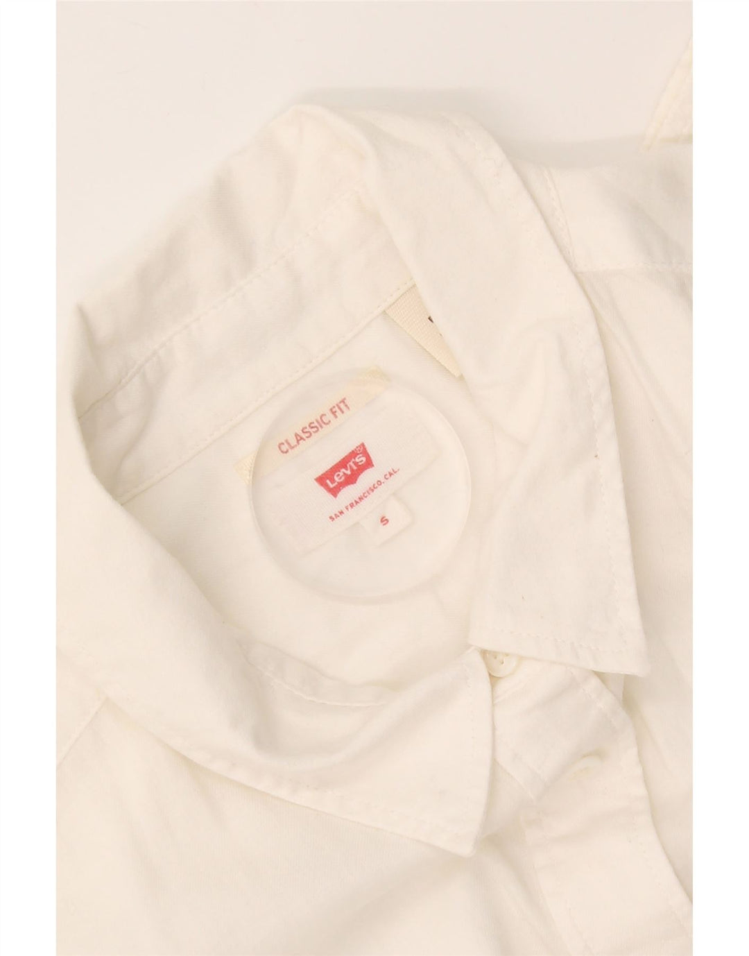 Camisa Levi's Feminina Classic Fit UK 10 Pequena Branca