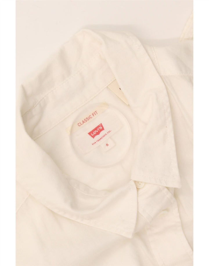 Camisa Levi's Feminina Classic Fit UK 10 Pequena Branca