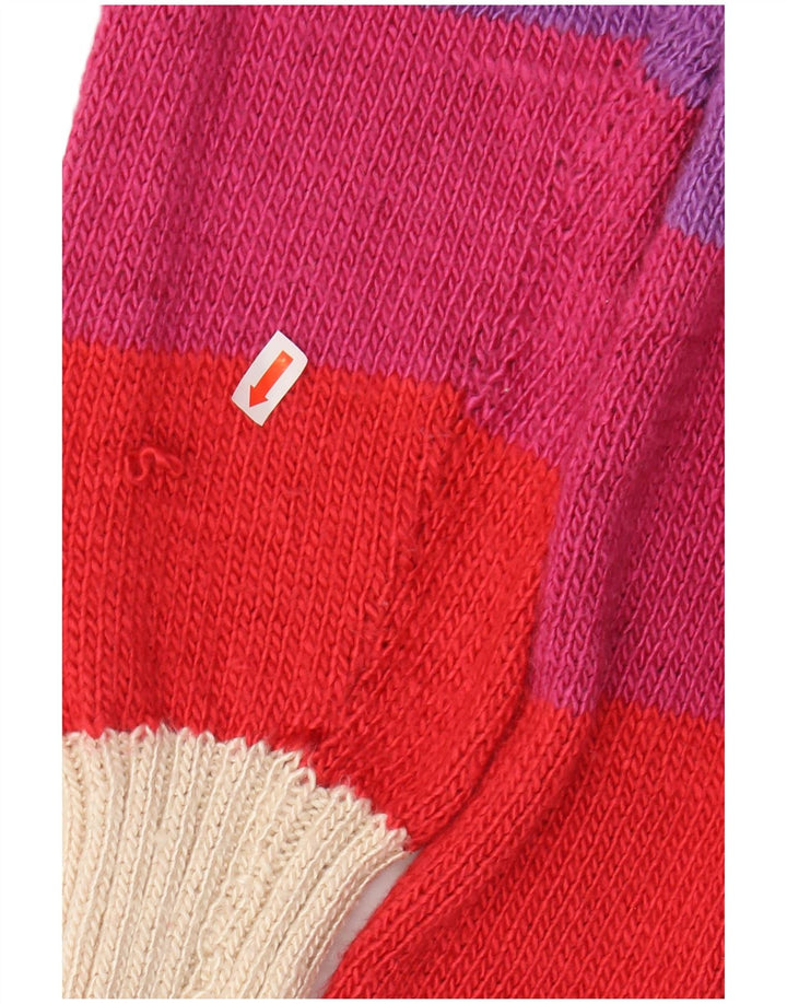Suéter feminino VINTAGE com decote em V Reino Unido 12 listrado médio multicolorido