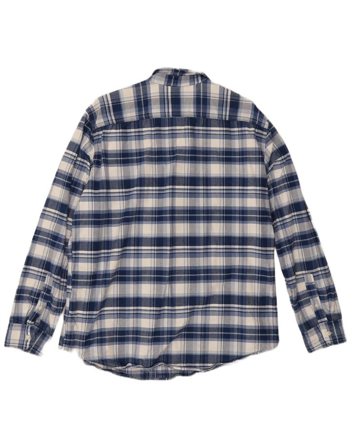 Camisa masculina de flanela padrão Levi's XL azul xadrez algodão