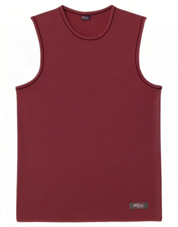 Fila Womens Vest Top UK 8 Pequeno Borgonha