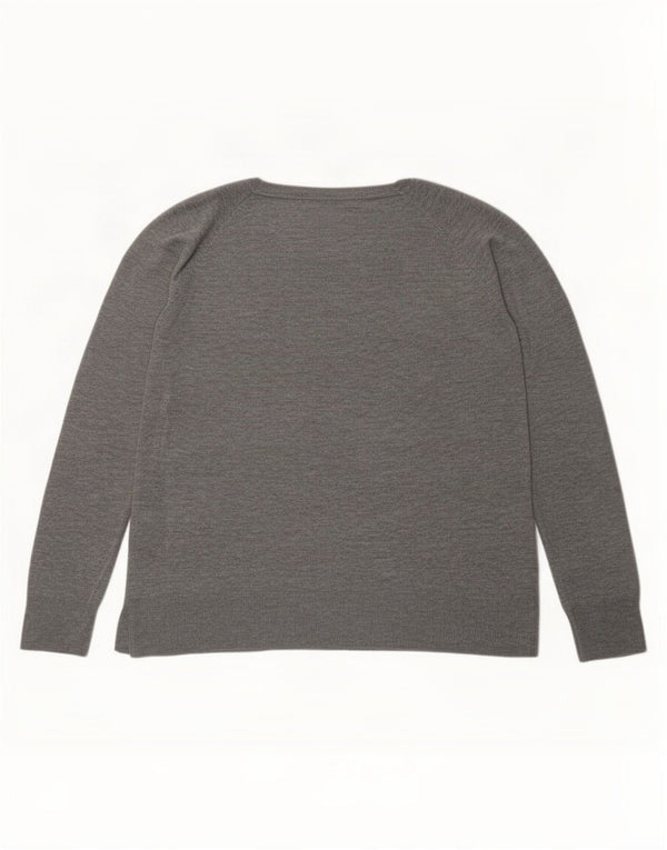 Suéter Zara feminino com gola redonda, Reino Unido 18 XL, viscose cinza