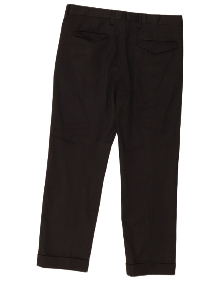 Calça chino reta masculina ZARA EU 40 médio W31 L28 poliéster preto