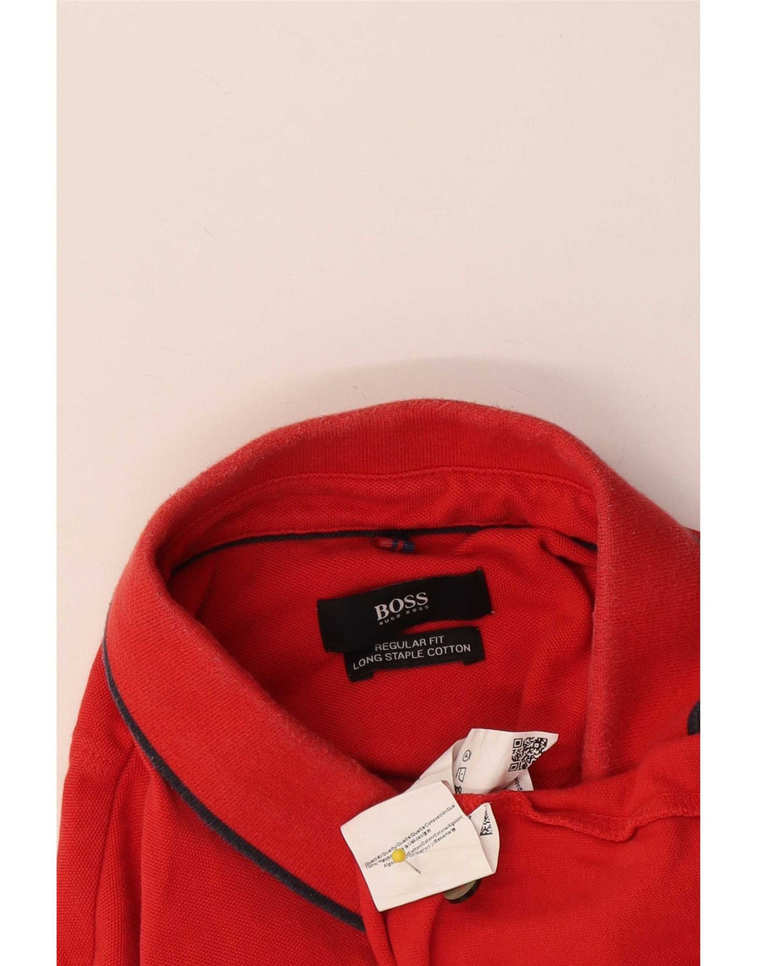 Camisa polo masculina Hugo Boss Regular Fit grande algodão vermelho