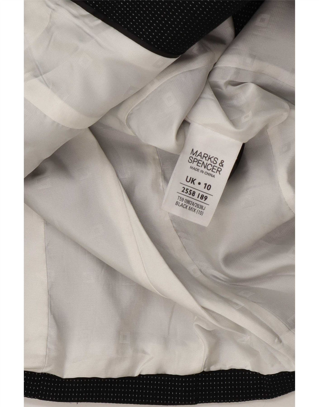 Jaqueta blazer feminina de 1 botão Marks & Spencer UK 10 pequena azul marinho manchada