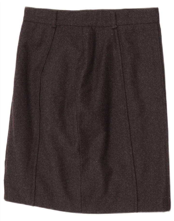 Saia reta feminina vintage W26 pequena cinza