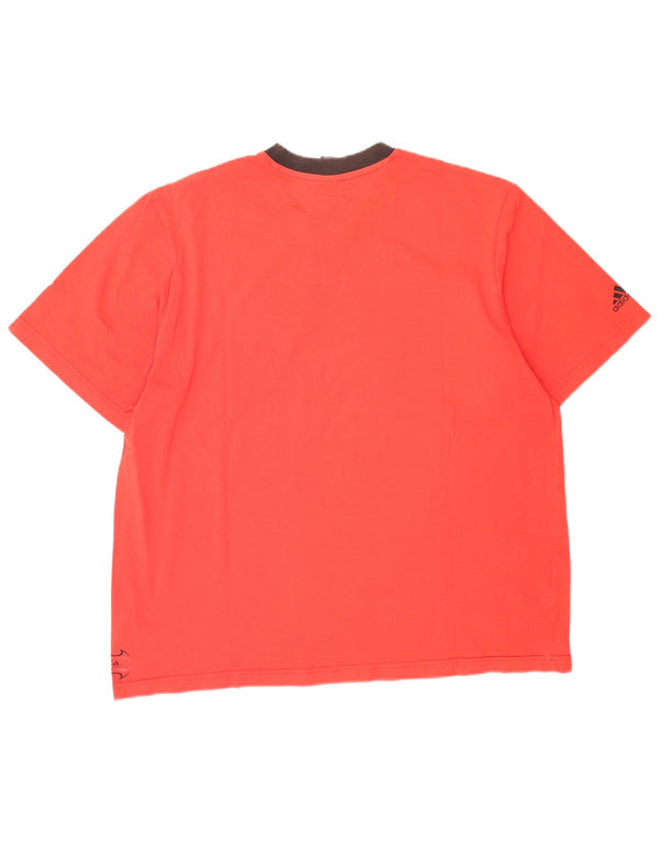 Adidas Mens Graphic T-Shirt Top 2XL Algodão Vermelho