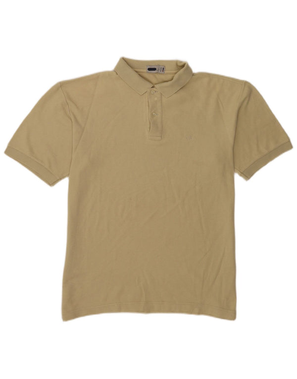 Camisa polo masculina Fila IT 50 algodão bege médio