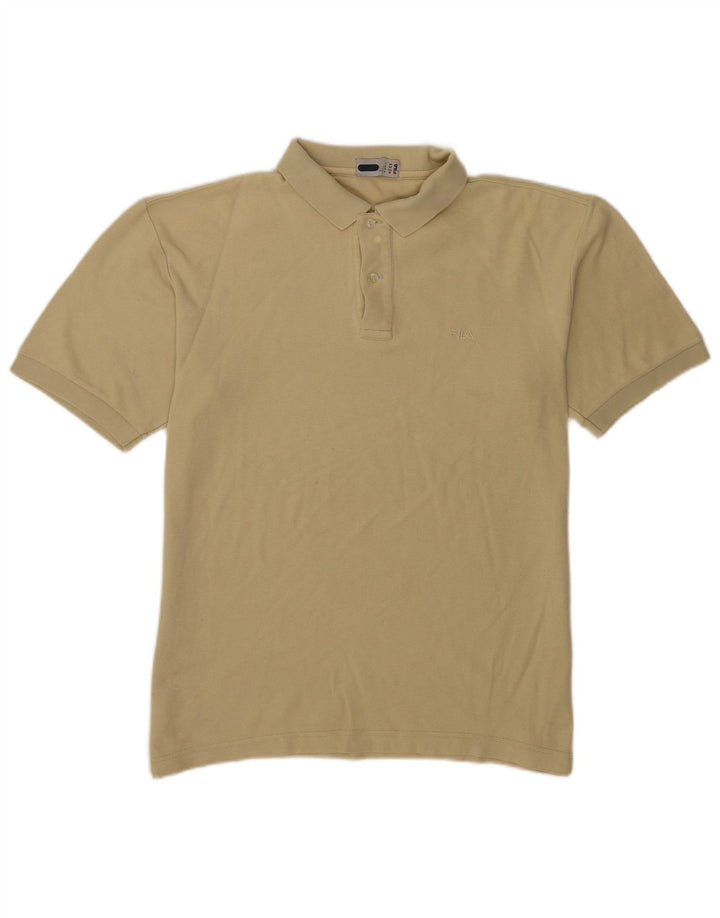 Camisa polo masculina Fila IT 50 algodão bege médio