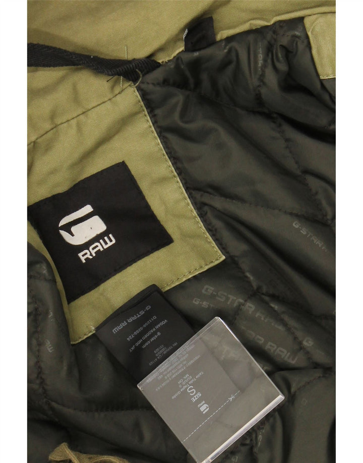 Jaqueta utilitária masculina com capuz G-STAR Reino Unido 36 algodão cáqui pequeno