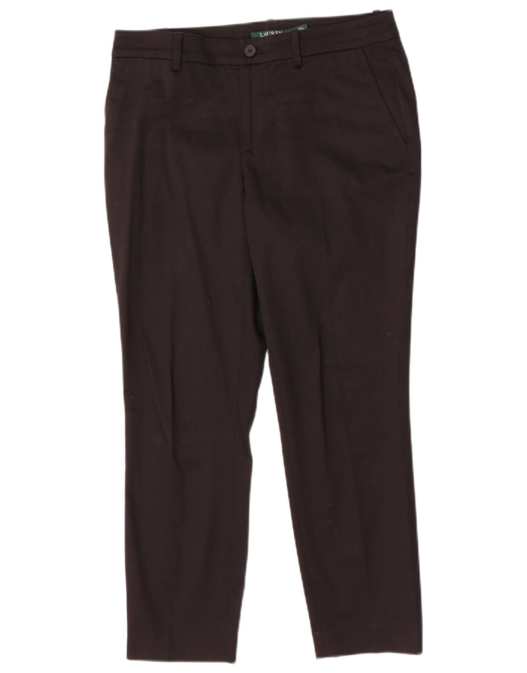 Calça chino feminina RALPH LAUREN US 6 médio W32 L26 algodão preto