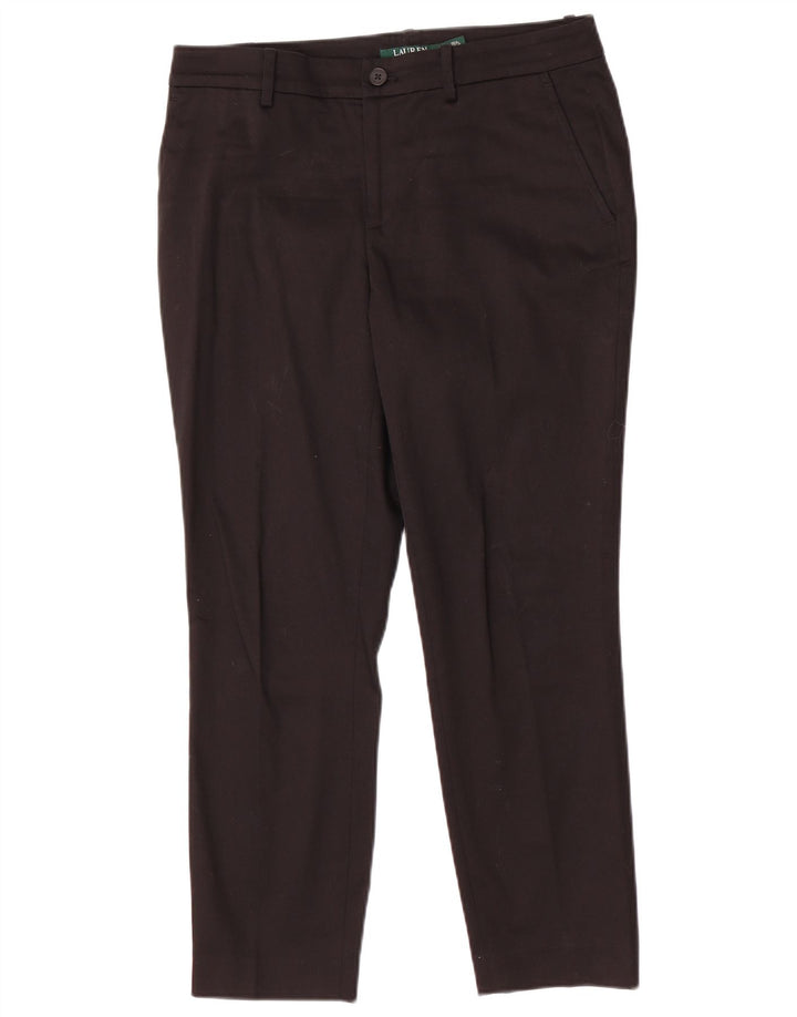 Calça chino feminina RALPH LAUREN US 6 médio W32 L26 algodão preto