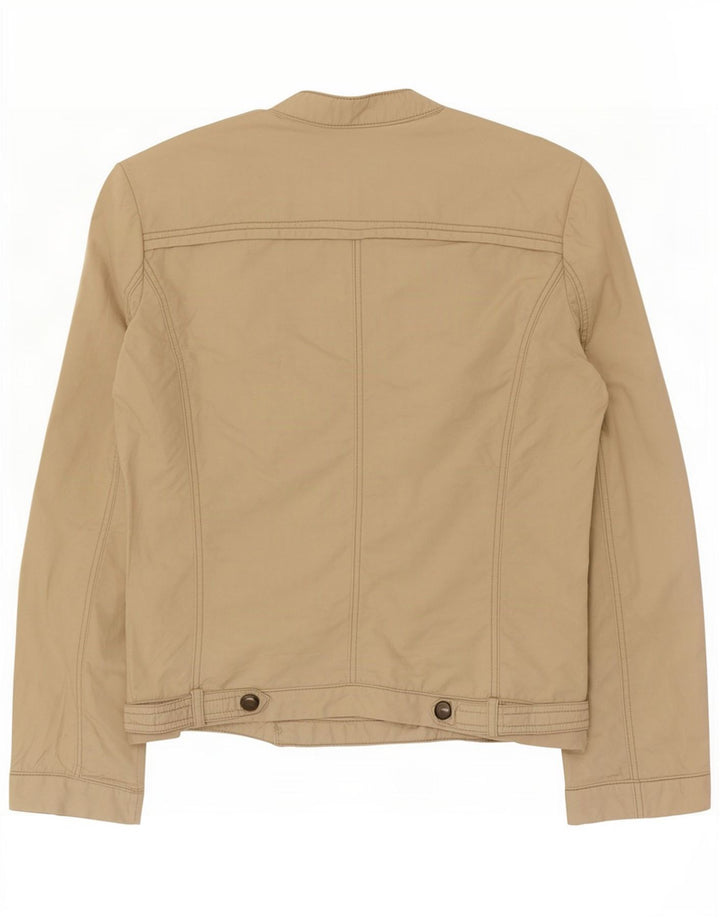 Jaqueta bomber feminina Zara UK 12 algodão bege médio