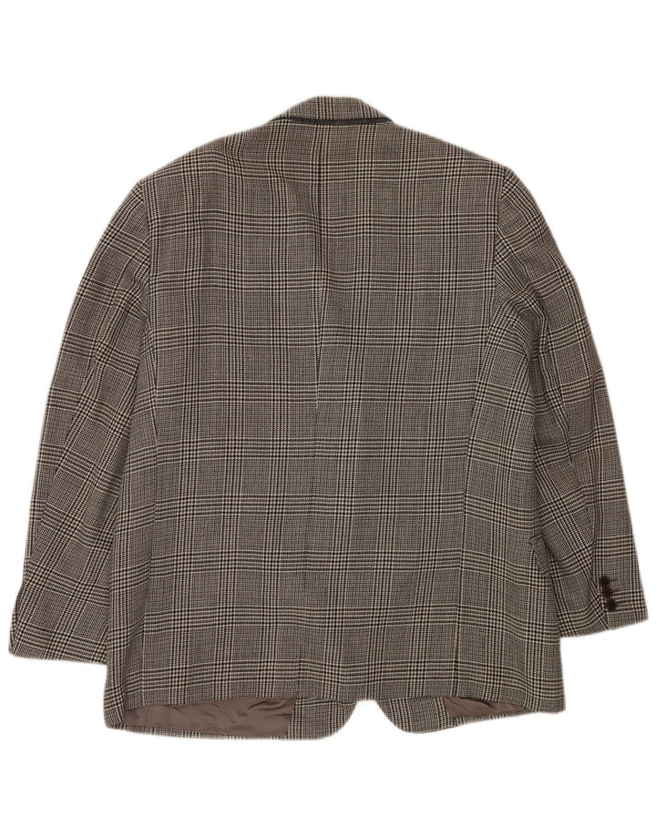 Jaqueta blazer masculina MONTANA com 2 botões IT 56 3XL cinza houndstooth lã virgem