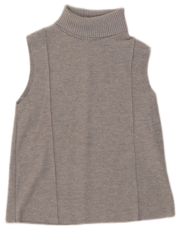 Zara Womens Vest Tank Top UK 10 Pequeno Poliéster Cinza