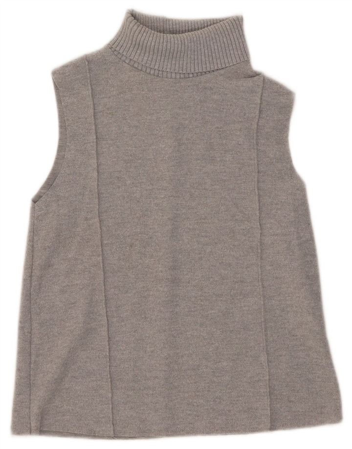 Zara Womens Vest Tank Top UK 10 Pequeno Poliéster Cinza
