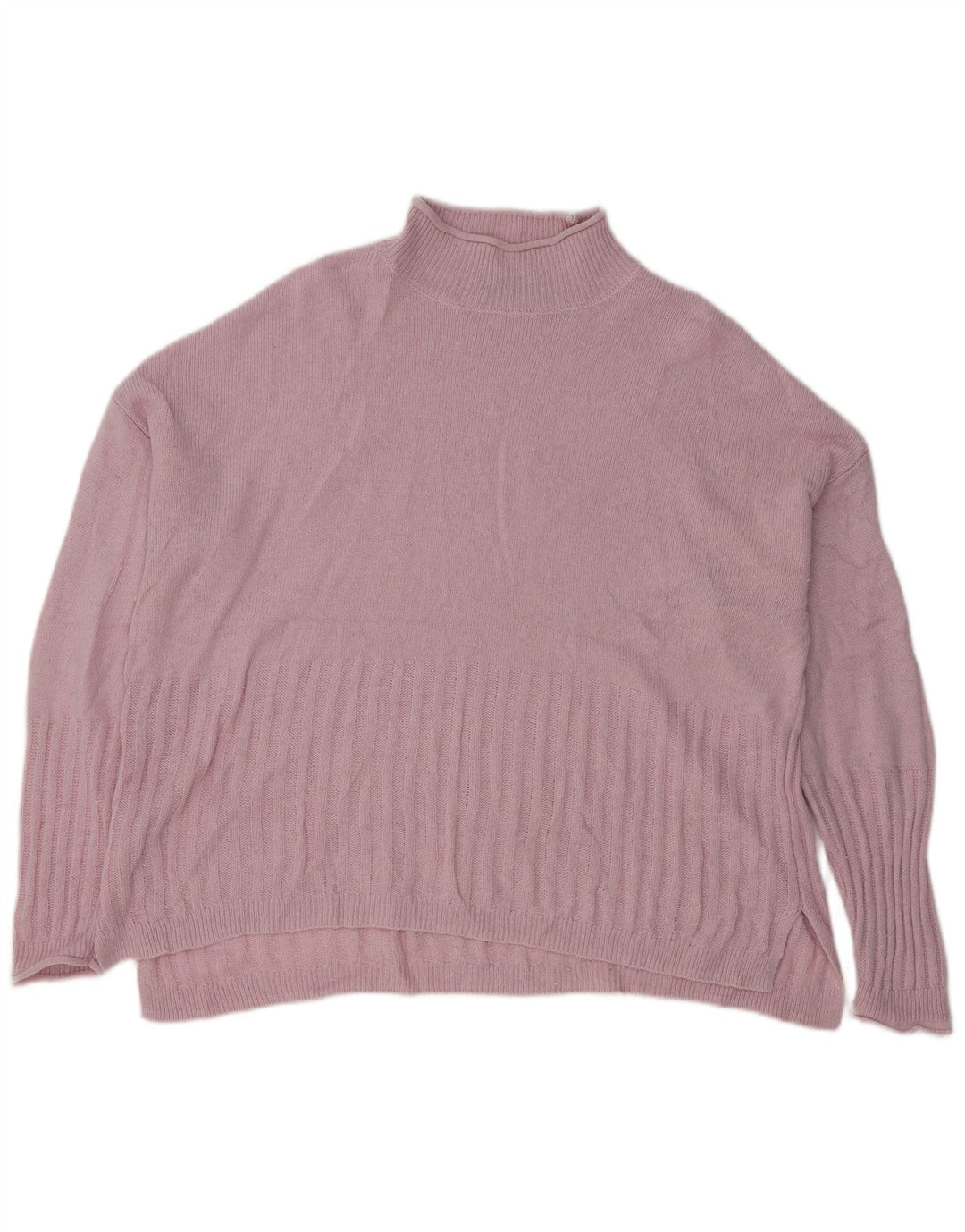 Suéter feminino Marks & Spencer com gola tartaruga Reino Unido 16 grande rosa