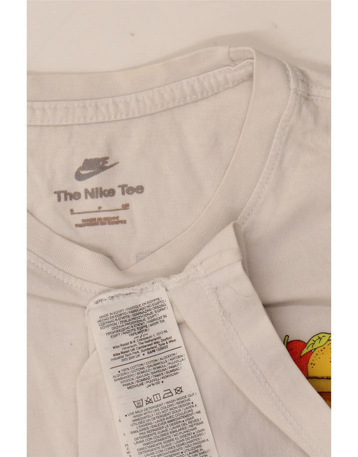 Camiseta Nike masculina gráfica top pequeno algodão branco