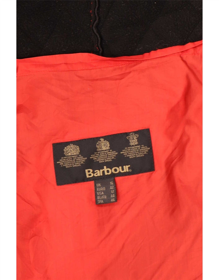 Jaqueta acolchoada feminina Barbour UK 16 grande poliamida vermelha