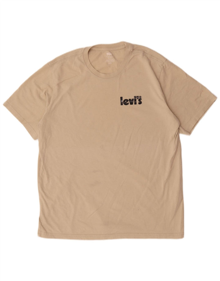 Camiseta masculina Levi's Relaxed Graphic Top Médio Algodão Bege