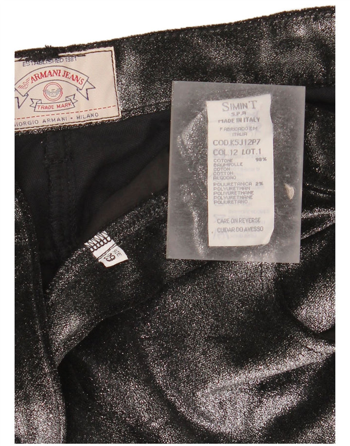 Calça feminina reta casual ARMANI W29 L34 algodão preto