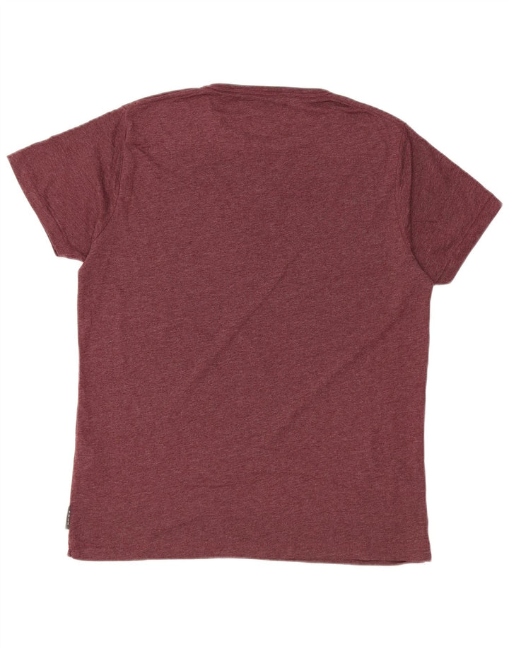 Camiseta gráfica masculina FCUK Top médio algodão Borgonha