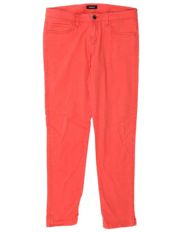 Calça casual feminina Max & Co. Reino Unido 12 médio W30 L30 algodão vermelho
