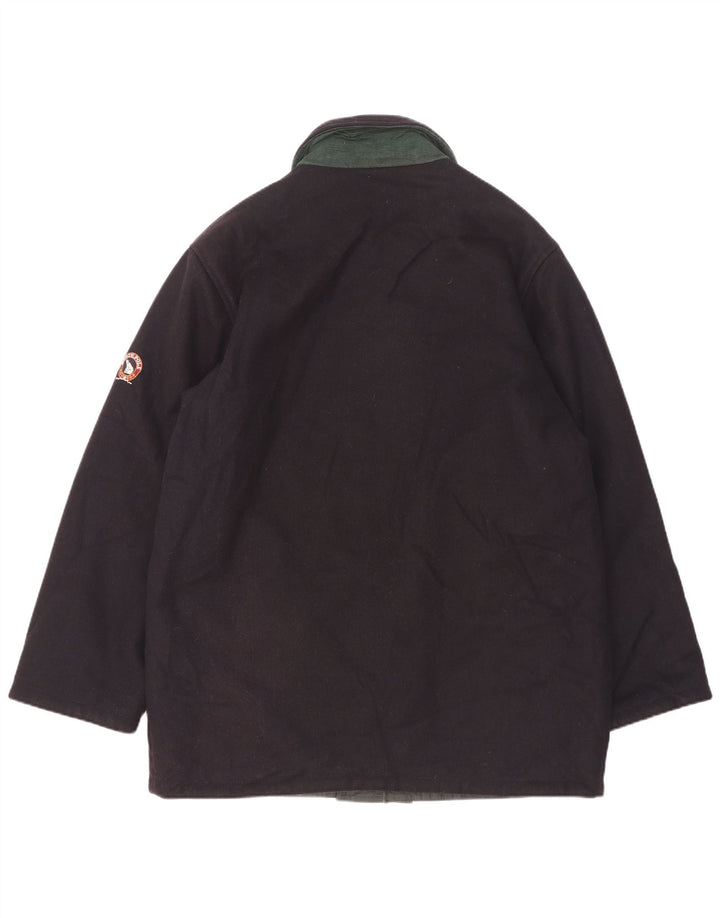 Casaco corta-vento masculino reversível North Pole UK 40 grande lã azul marinho