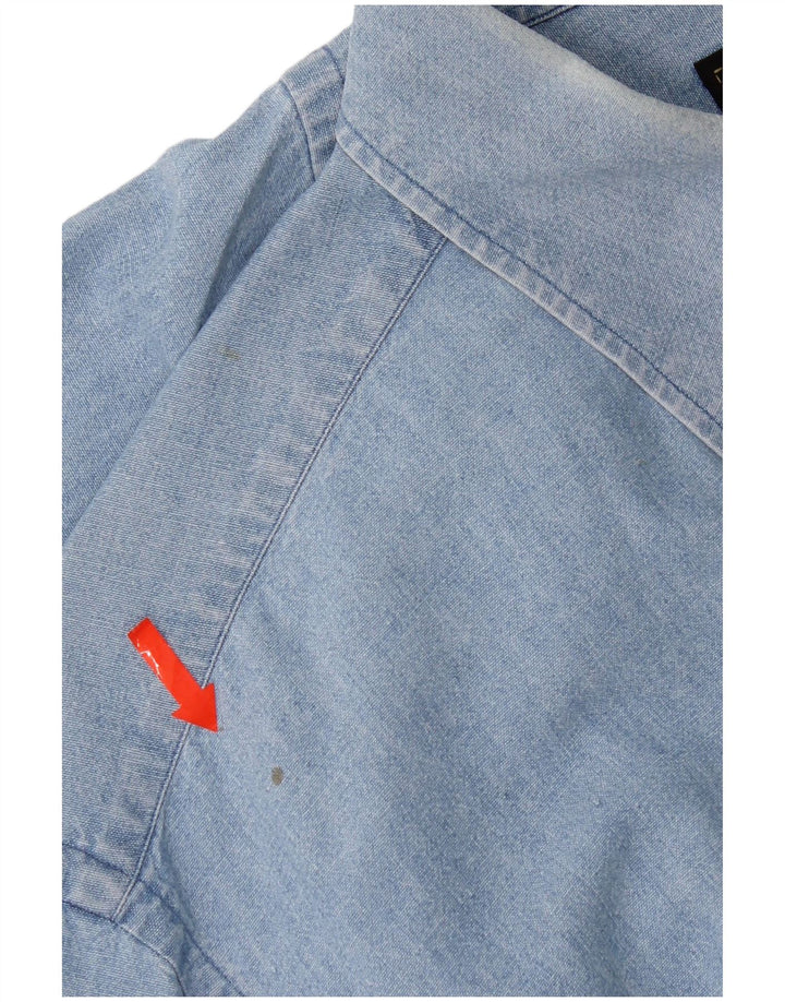 Camisa jeans masculina Fay grande algodão azul
